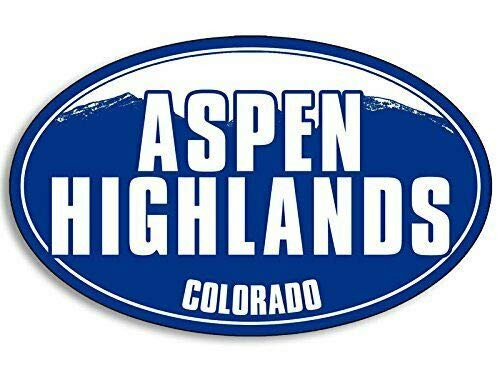 Magnet 3x5 inch Blue Mountain Oval Aspen Highlands Sticker  Snow ski Skiing Resort  Magnetic Magnet Vinyl Sticker