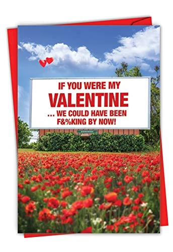 NobleWorks  Big Valentines Card for Adults  8.5 x 11 Inch  - Funny Valentine's Gift  Humor Card with Envelope - Sexy Billboard C6771VDG