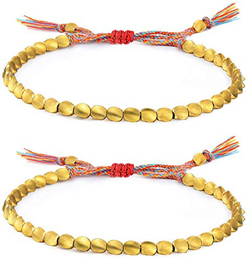 Jewdreamer 2Pcs Handmade Tibetan Copper Bead Bracelets Copper Beads Braided Cotton Friendship Bracelet Set for Women Men Lucky Bracelets Jewdreamer 2Pcs Handmade Tibetan Copper Bead Bracelets Copper Beads Braided Cotton Friendship Bracelet Set for Women Men Lucky Bracelets