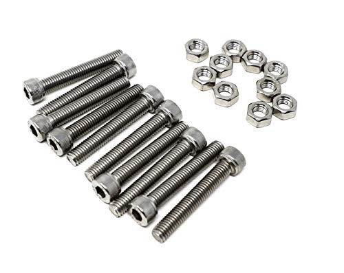 iExcell 20 Pcs M8 x 50 mm Stainless Steel 304 Hex Socket Head Cap Screws Bolts Nuts Kit