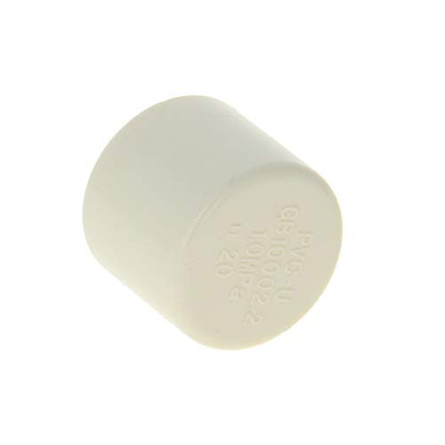 MroMax 20mm PVC Pipe Cap Fitting  Slip Socket External End Caps Tubing Post Marine Safety Stretchable White 2Pcs