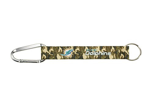 NFL Miami Dolphins Brown Camo Carabiner Keychain