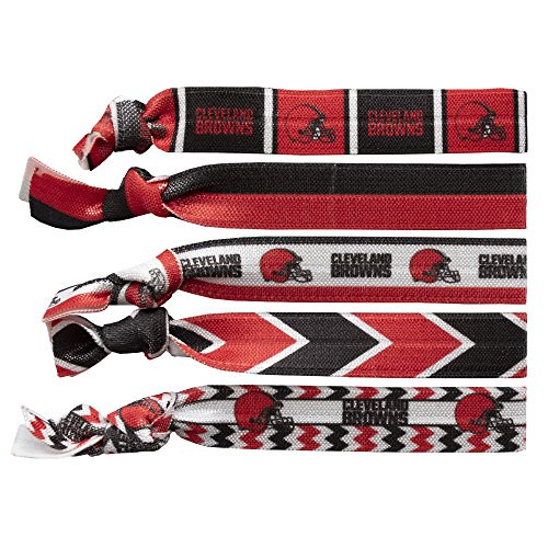 Littlearth Women's NFL Knotted Hair Tie  Orange  Set of 5