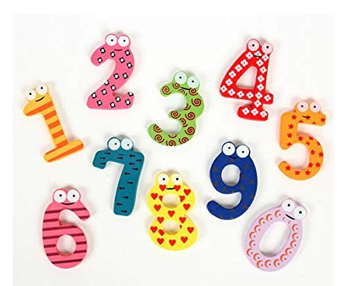 Digital Fridge Magnet 10 PCS 0-9 Numbers Wooden Alphabet Fridge Magnets Cute Math Set Learning Toys for Kids Children Preschool Home School