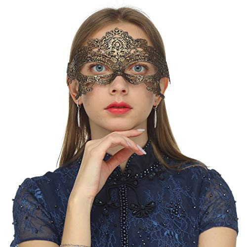 Masquerade Mask for Women Luxury Venetian Mask Women's Lace Eye Mask For Masquerade Party Prom Ball Bar Costume Festival Carnival Mardi Gras Queen Gold Masquerade Mask for Women Luxury Venetian Mask Women's Lace Eye Mask For Masquerade Party Prom Ball Bar Costume Festival Carnival Mardi Gras Queen Gold