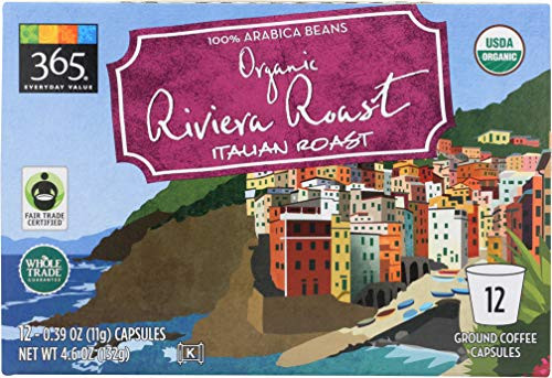365 Everyday Value, Organic Riviera Roast Italian Roast Coffee Capsules, 12 ct