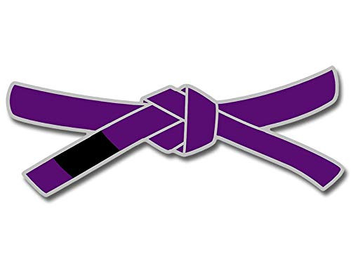 American Vinyl Jiu Jitsu Purple Belt Shaped Sticker  Martial Arts Full MMA Fight Win