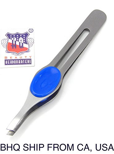 Stainless Steel Slant Tip Tweezer  Blue