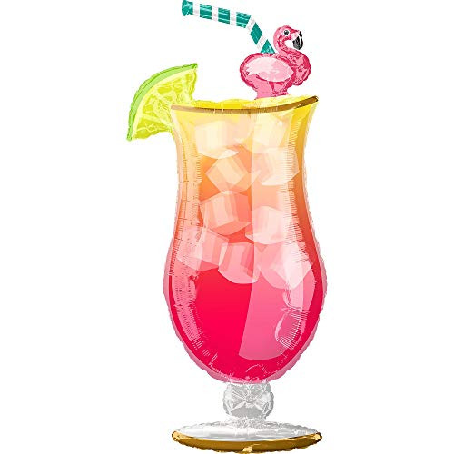 Anagram 37115-01 Let's Flamingle Tropical Drink Foil Mylar Party Balloon  41"  Multicolor  Pack of 1