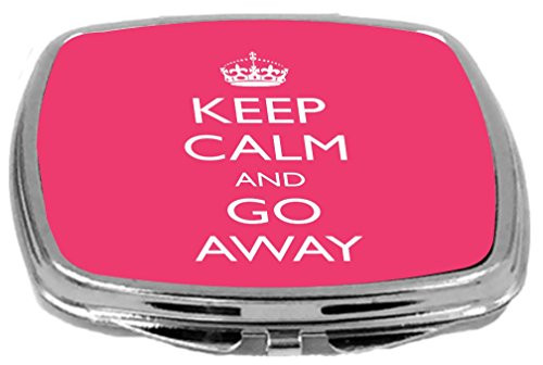 Rikki Knight Compact Mirror  Keep Calm and Go away  Tropical Pink