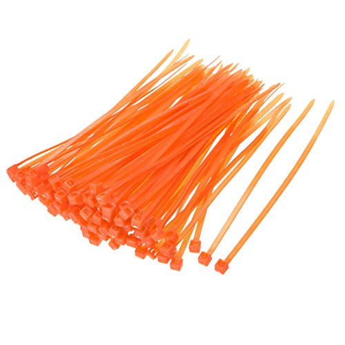 uxcell Nylon Cable Ties 4 Inch Self-Locking Zip Ties 0.09 Inch Width Orange 100pcs