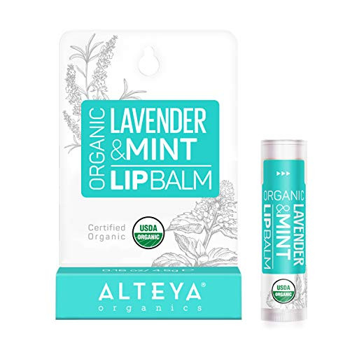 Alteya USDA Organic Bulgarian Lanvender  and  Mint Lip Balm - 0.17 Oz  5 g