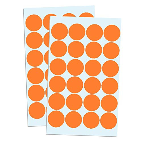 1200 Pack  1" Round Color Coding Circle Dot Sticker Labels - Orange