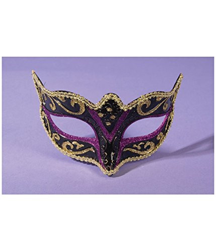 Forum Novelties 75093 Gold  and  Purple Eye Men Masquerade Mask  One-Size  Gold Purple