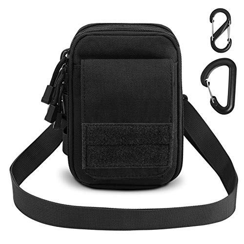 AIRSSON Tactical Molle Pouch  1000D Nylon EDC Belt Waist Pouch Molle Small Utility Gadget Gear Tool Black for Men