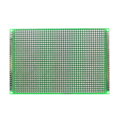 Wangcheng Double Sided Universal Printed Circuit Board PCB Prototyping Prototype Proto Board for DIY Solder Breadboard 5PCS 8x12cm