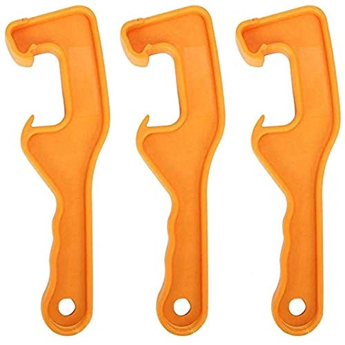 Hovico 3 Pieces 5 Gallon Plastic Bucket Lid Opener Paint Can Lid Opener Open Buckets  and  Pails  Lightweight  Durable  Orange