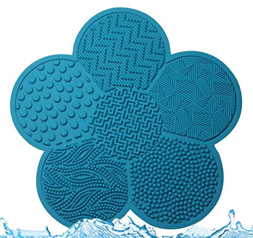 Brush Cleaning Mat?Makeup Brush Cleaning Mat Silicone Makeup Cleaning Brush Scrubber Mat Portable Washing Tool Cosmetic Brush Cleaner with Suction Cup Brush Cleaning Mat