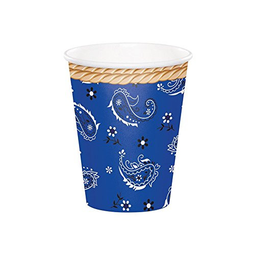 Blue Bandana 9oz Hot Cold Cups  8 ct