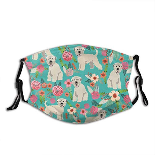 Face Cover Irish Wheaten Dog Floral Irish Wheaten Terrier Soft Coated Wheaten Terrier Dog Reusable Cloth Mask Protect Cover Balaclava