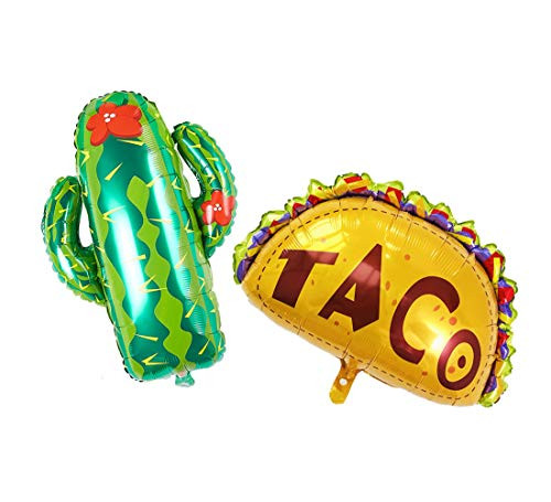 Set of 2 Taco Balloon and Cactus Balloons for Fiesta Party Decorations, Baby Shower, Taco Twosday, Mexican Bridal Shower or Birthday Decor Set of 2 Taco Balloon and Cactus Balloons for Fiesta Party Decorations, Baby Shower, Taco Twosday, Mexican Bridal Shower or Birthday Decor