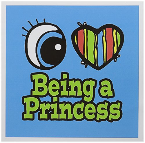 3dRose Bright Eye Heart I Love Being a Princess - Greeting Cards 6 x 6 inches set of 6 gc_105787_1 3dRose Bright Eye Heart I Love Being a Princess - Greeting Cards 6 x 6 inches set of 6 gc_105787_1
