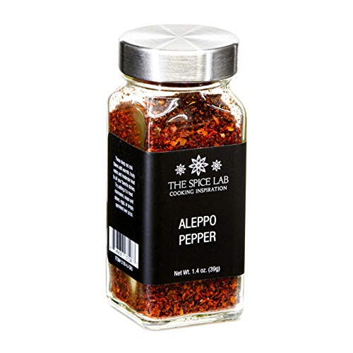 The Spice Lab Aleppo Pepper Chili Flakes Gourmet Crushed Red Pepper Flakes  French Jar  OU Kosher Gluten-Free Non-GMO All Natural - Turkish Spice Blend Used in Harissa Spice or Zaatar Spice