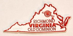 Virginia State 2D PVC Fridge Collector's Souvenir Magnet Jnks
