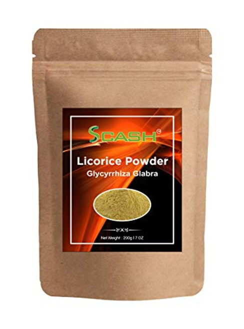 Scash 7 Ounce Licorice Root Powder - Mulethi Powder Glycyrrhiza glabra - Ayurvedic Herb for Lungs  Stomach  Skin