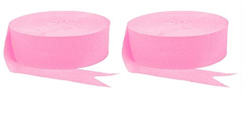 Crepe Streamer 2 Pack Bulk Bundle Saver  Pink  1000 Feet