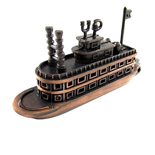 TG LLC Treasure Gurus Bronze Metal Steamboat Paddle Boat Replica Die Cast Novelty Toy Pencil Sharpener TG LLC Treasure Gurus Bronze Metal Steamboat Paddle Boat Replica Die Cast Novelty Toy Pencil Sharpener