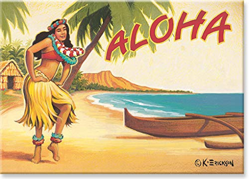 Pacifica Island Art Refrigerator Magnet - Aloha Hawaii Beach Hula Kerne Erickson