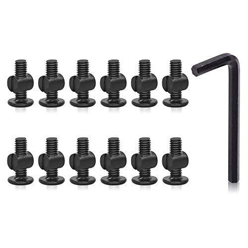 Hilitchi M6 Black Hex Socket Head Screws Bolts Barrel Nuts Hardware Assortment Kit for Crib Baby Bed Furniture Cots and Chair  M6x15-12PCS