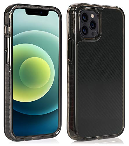 AslabCrew iPhone 12 Mini Case Carbon Fiber Pattern Case Thin Anti-Scratch Slim Shockproof Bumper Soft TPU Plus PC Protective Cover Phone Case for Apple iPhone 12 Mini 5.4 Inch  Black
