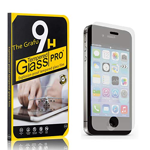 The Grafu Screen Protector for iPhone 4S   iPhone 4  Bubble Free  9H Scratch Resistant Tempered Glass Screen Protector Film Compatible with iPhone 4S   iPhone 4  1 Pack