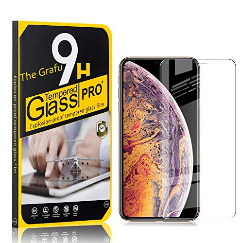 The Grafu Screen Protector for iPhone Xs Max  Bubble Free  9H Scratch Resistant Tempered Glass Screen Protector Film Compatible with iPhone Xs Max  1 Pack