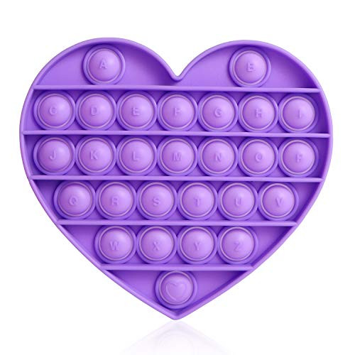 Bubble Sensory Fidget Toys for Kids  Stress and Anxiety Relief Hand Toys Squeeze Fidget Sensory Toy for Adults Valentines Day Gift  Purple Love