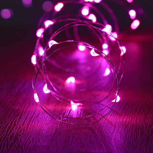Tasodin led Fairy Lights Waterproof 16.4ft String Lights Battery Operated for Wedding  Home  Garden  Party  Christmas Decoration  1pc  Pink