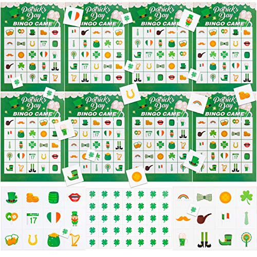 Konsait 38sheets St. Patrick's Day Bingo Game Set for Kids  24 Players Card 12 Sheets Green Shamrock 2 Calling Cards Party Games Activities for Irish St. Patrick's Day Supplies