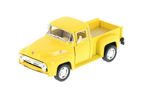 Kinsmart 1956 Ford F-100 Pickup Truck, Yellow 5385D - 1/38 Scale Diecast Model Toy Car