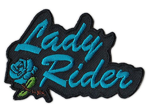 Motorcycle Biker Jacket Vest Embroidered Patch - Lady Rider  Blue  - Female Bikers  Women