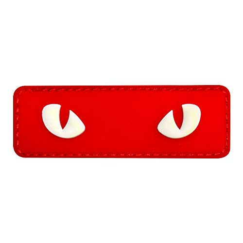 MORTHOME Cat Eyes PVC Morale Patch - Tactical Patch - Hook Fasteners  Red