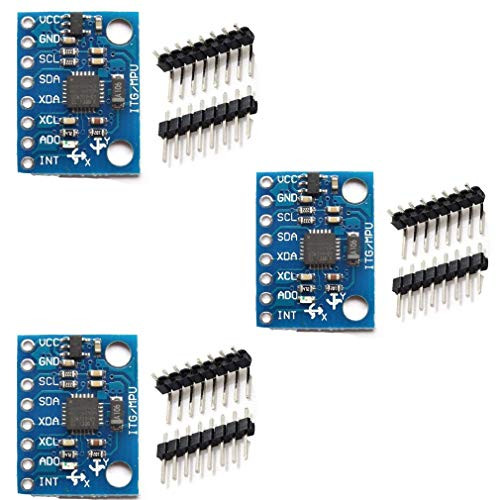 Hailege 3pcs MPU-6050 MPU6050 GY-521 3 Axis Accelerometer Gyroscope Module 6 DOF 6-axis Accelerometer Gyroscope Sensor Module 16 Bit AD Converter Data Output IIC I2C for Arduino