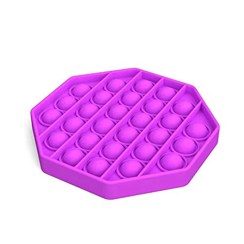 Push pop pop Bubble Sensory Fidget Toy Autism Special Needs Stress Reliever Silicone Stress Reliever Toy Squeeze Sensory Toy  Octagon  Purple