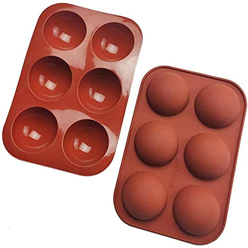 6 Holes Chocolate Mold?silicone mold hemispherical dome mousse jelly pudding mold for Chocolate  cake  jelly and pudding  2pcs?7.551 inch?