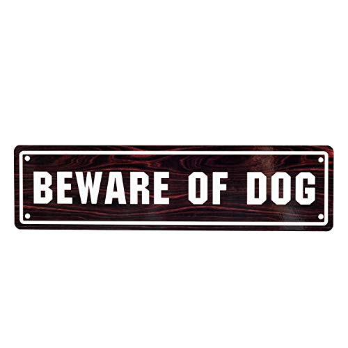 Kichwit Beware of Dog Sign for Fence  11.8" x 3.1"  Aluminum Sign  Weather Resistant
