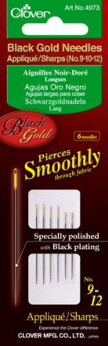 Clover Black Gold Applique Sharps Needles No. 9 10 12