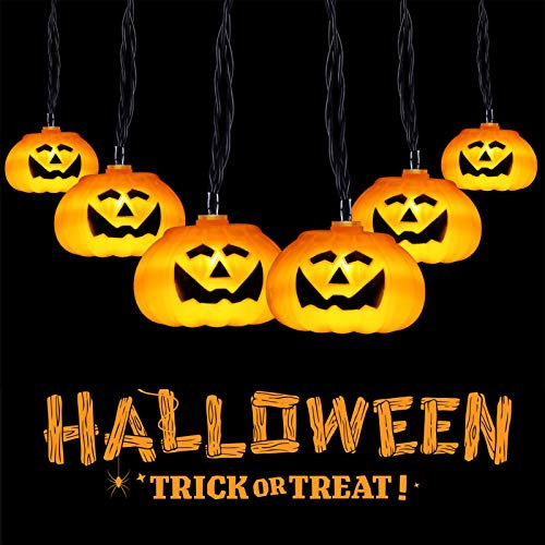 Novtech Halloween Pumpkin String Lights  LED Decoration Lights Outdoor Decor Holiday Decoration Lights Battery Operated Decorative String Lights for Outdoor  and  Indoor Halloween Party  Warm White