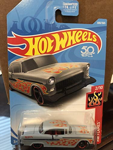 Hot Wheels 2018 Hw Flames 2 10 - '55 Chevy  Gray