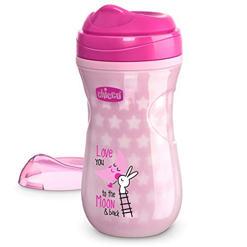 Chicco Glow In The Dark Insulated Rim Spout Trainer Spill Free Baby Sippy Cup 9oz  Pink  12mPlus  1pk
